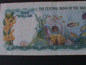 ​BAHAMAS-1974-CENTRAL BANK-$1 DOLLAR-NEAR UNCIR- NOTE- VF-50 YEARS OLD-