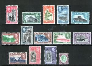 CEYLON George VI 1938 set lightly hinged with fresh colours