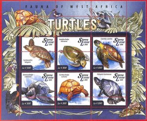 A4795 - SIERRA LEONE - ERROR IMPERF: 2015 Turtles, Birds, Butterflies, Crocodile