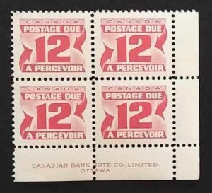 Canada J36 Plate Block LR VF MNH