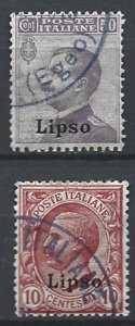 COLLECTION LOT 22014 ITALY OFFICES IN LISSO 2 STAMPS 1912 CV+$28