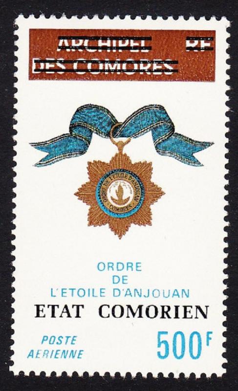 Comoro Is. Overprint 'Etat Comorien' on 500 Fr D1 SC#C95 MI#211