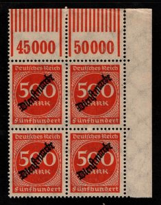 Germany Scott o28 MNH** Official overprinted upper right block of 4.