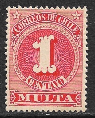 CHILE 1898 1c Scarlet POSTAGE DUE Sc J43 MH