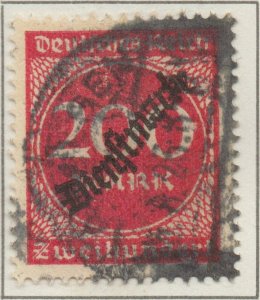 Germany Weimar Republic Deutsches Reich 200 Mark Ovpt Dienstmarke SG #277 1923