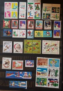 US CHRISTMAS SEAL 53 Different Holiday Stamp Lot MNH OG Mint Unused  T6752