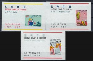 South Korea 558a-60a MNH 1967 Childrens Games (an9940)