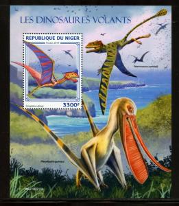 NIGER 2019 FLYING PREHISTORIC ANIMALS  SOUVENIR  SHEET MINT NH