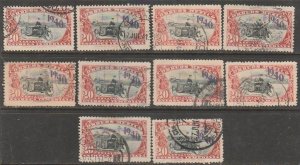 MEXICO E7, 20¢ Motorcycle, OVPTD. 1940 Special Delivery 10 SAMPLES USED. F-VF.