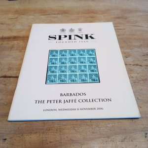 Barbados stamp publication auction catalogue Spink  - Peter Jaffe collection