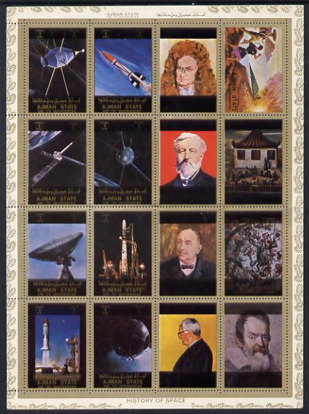 Ajman 1972 History of Space perf set of 8 (plus 8 labels)...