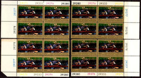 US Stamp #1335 MNH Thomas Eakins MATCHED SET Plate Blocks /4