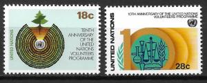 United Nations 366-67 10th Volunteers Program set MNH