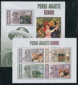 Niger 2013, Pierre-Auguste Renoir 2 s/s, MNH