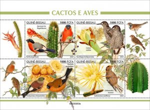 GUINEA BISSAU - 2023 - Cactus & Birds - Perf 4v Sheet - Mint Never Hinged