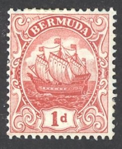 Bermuda Sc# 83 MH 1928 1p Caravel