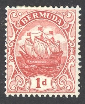 Bermuda Sc# 83 MH 1928 1p Caravel