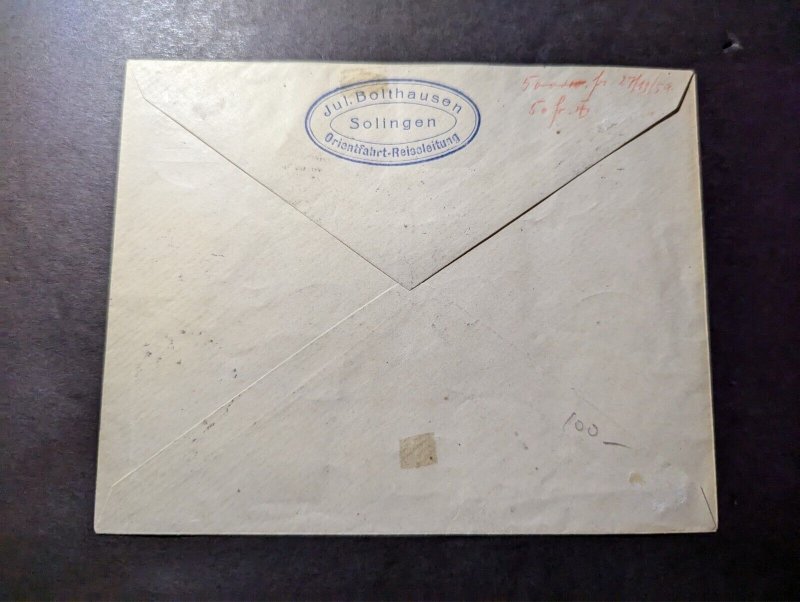 1908 Palestine Multi Franking Cover Julius Bothausen Tour Group Cover