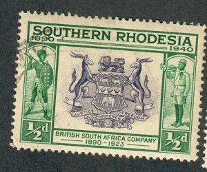 Southern Rhodesia #56 used single