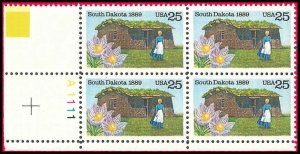 PCBstamps   US #2416 25c South Dakota Statehood Cent., MNH, (PB-3)