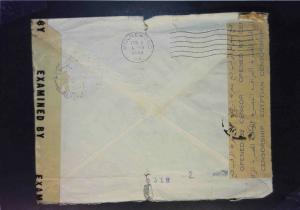 Egypt 1944 Censored Cover to USA (Edge / Side Tears) - Z1596