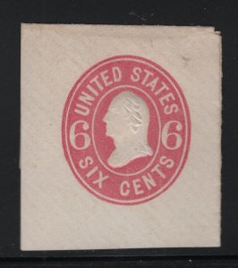 U62 XF unused full corner cut square with nice color cv $ 75 ! see pic !