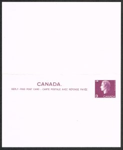 Canada Reply Unused Postcard Unitrade UY97