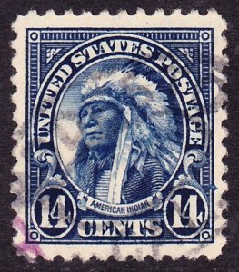 Scott 565, XF-Superb Used, 14c American Indian