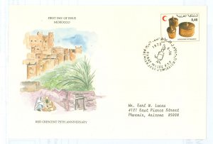 Morocco 432 1973 75th Anniv. Red Crescent FDC Postal Comm Soc FDC, addressed