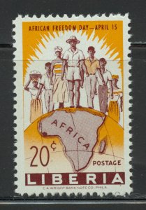 Liberia Scott 383 - Unused VLHOG - 1959 African Freedom Day - SCV $0.45