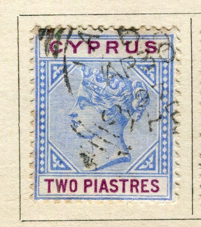 CYPRUS; 1894 early classic QV issue fine used 2Pi. value