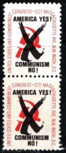 1960 US Poster Stamp America Yes! Communism No! Anti Communist Congress