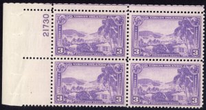 Scott #802 Charlotte Harbor St. Thomas Plate Block of 4 Stamps - MNH P#21730