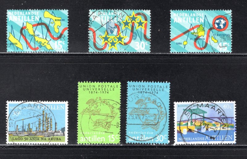 Netherlands Antilles #352-4, 362, 364-5, 368  VF, Used,  .... 4210181