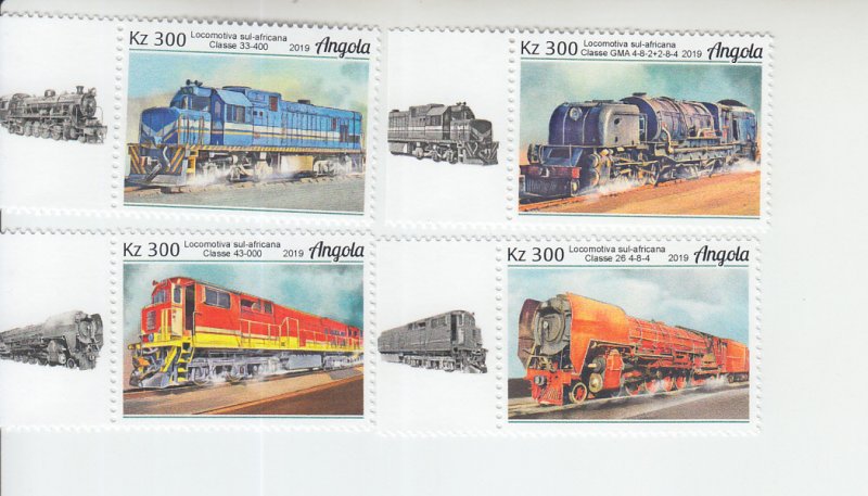 2019 Angola African Trains (4) (Scott NA) MNH