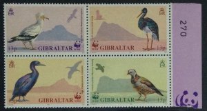 GIBRALTAR 1991 BIRDS SG655/658 BLOCK UNMOUNTED MINT