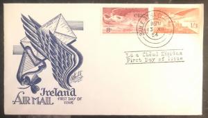 1953 Dublin Ireland First Day Cover FDC Airmail Issue