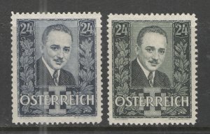 Austria 1934-35 Sc# 374-375 MLH VG/F - Dollfuss mourning issue