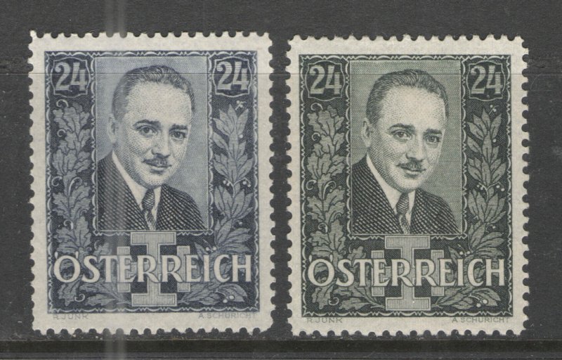 Austria 1934-35 Sc# 374-375 MLH VG/F - Dollfuss mourning issue