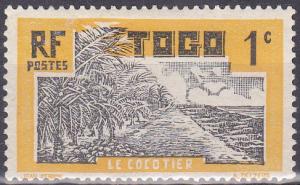 Togo 1924 SC #216 Coconut Grove 1c Unused.