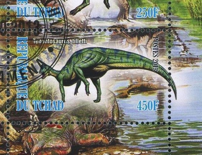 Dinosaur Torosaurus Latus Pre Historic Animal Souvenir Sheet of 4 Stamps