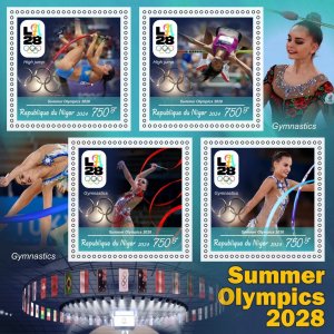 Stamps. Olympic 2028 LA HihgJump  2024 year 1+1 sheets perforated