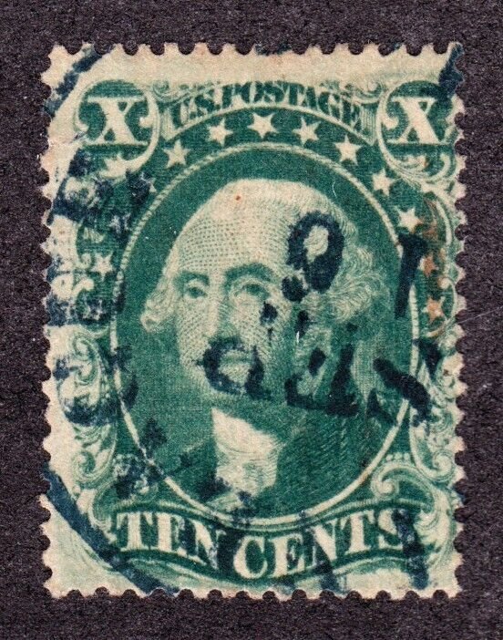 US 33 10c Washington Used VF w/ Blue CDS SCV $215 