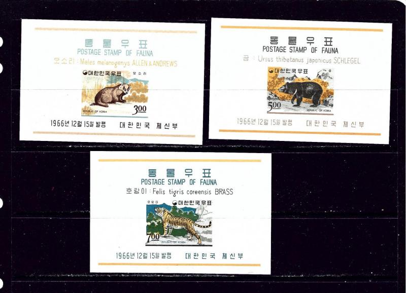 South Korea 502a-04a MNH 1966 Animals souvenir sheets