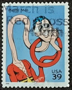 US Scott # 4084g; used 39c Plastic Man from 2006; VF centering; off paper