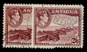 ANTIGUA GVI SG106 + 106a, 2s 6d SHADE VARIETIES, FINE USED. Cat £44.