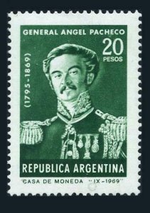 Argentina 905 three stamps,MNH.Michel 1039. Gen.Angel Pacheco,1795-1869,1969.