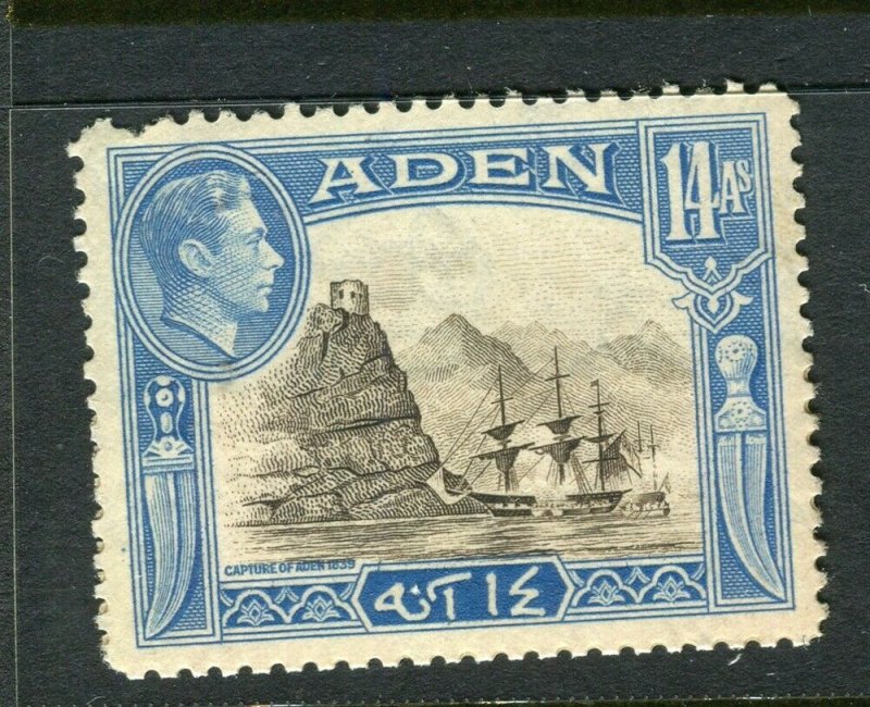 ADEN; 1938 early GVI issue fine Mint hinged Shade of 14a. value