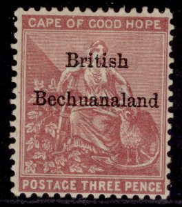 BRITISH BECHUANALAND QV SG2, 3d pale claret, M MINT. Cat £60.