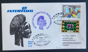 1979 Maputo Mozambique First Flight Airmail Cover  To East Berlin Germany DDR
